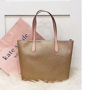 Kate Spade Glitter Rose Gold Tote